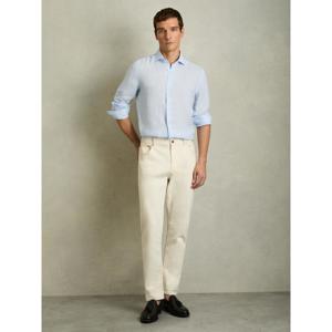 REISS Ruban Linen Cutaway-Collar Regular-Fit Shirt in Pale Blue